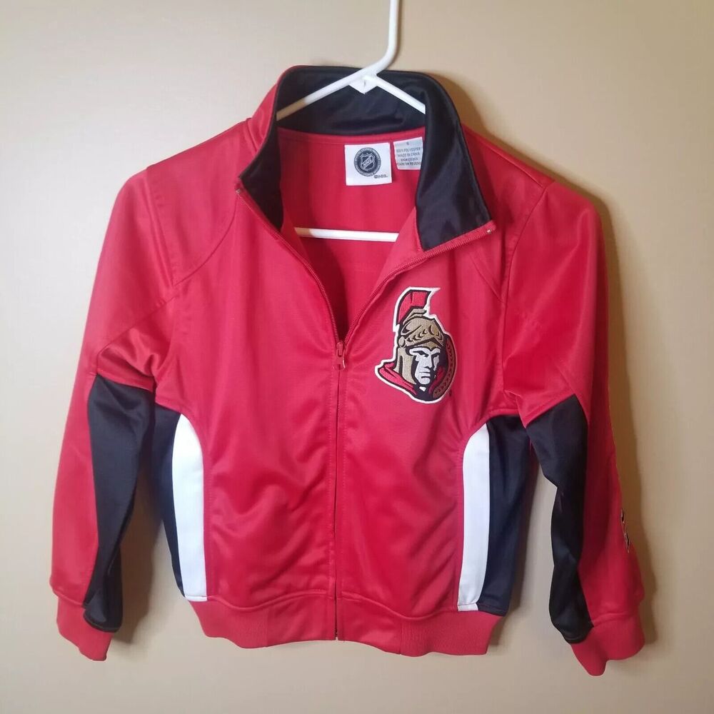 NHL Track Jacket Ottawa Senators Long Sleeve Hockey Red YOUTH SMALL